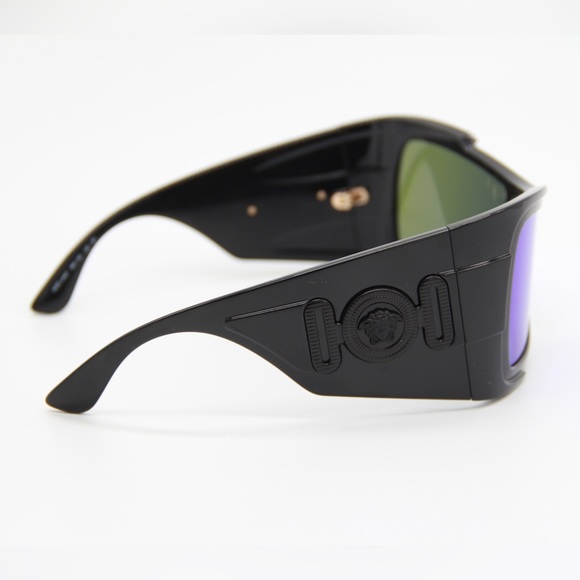 NEW VE4451 GB1/55 BLACK BLUE OVERSIZED SHIELD SUNGLASSES VERSACE MOD 4451 - Picture 7 of 11